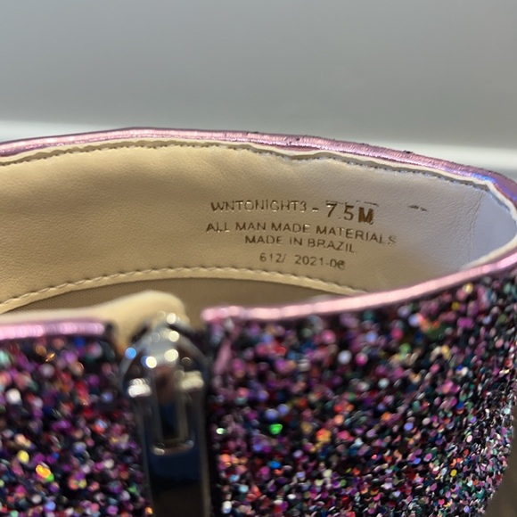 NEW Nine West Tonight Purple Glitter Heeled Ankle Boot - Picture 5 of 8